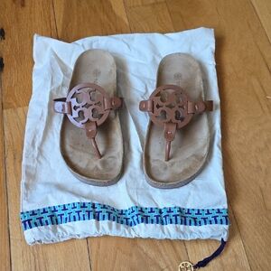Tory Burch Miller Cloud Leather Sandals 5.5 With Bag